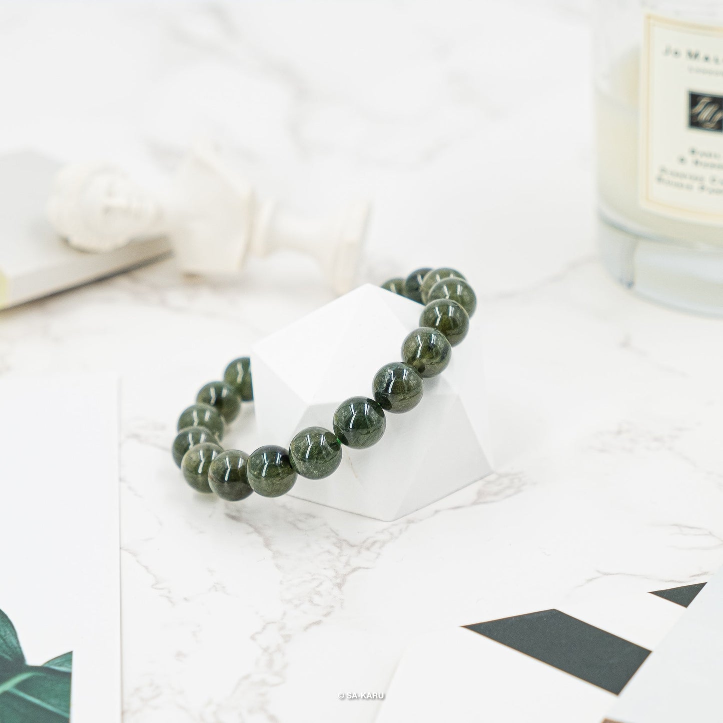Smooth hair green hair crystal bracelet