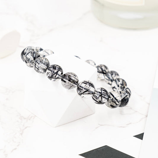 Coarse Hair Crystal Clear Black Hair Crystal Bracelet