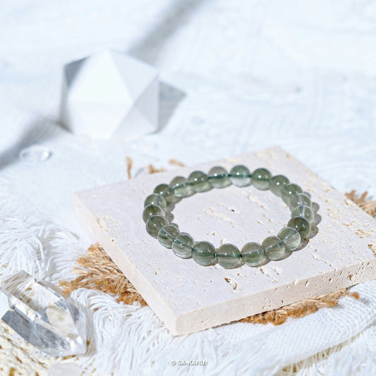 Ice translucent green hair crystal bracelet