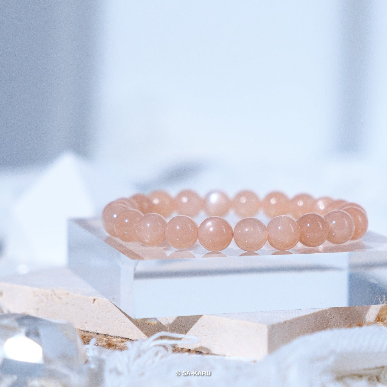 Pink Tangerine Moonstone Bracelet