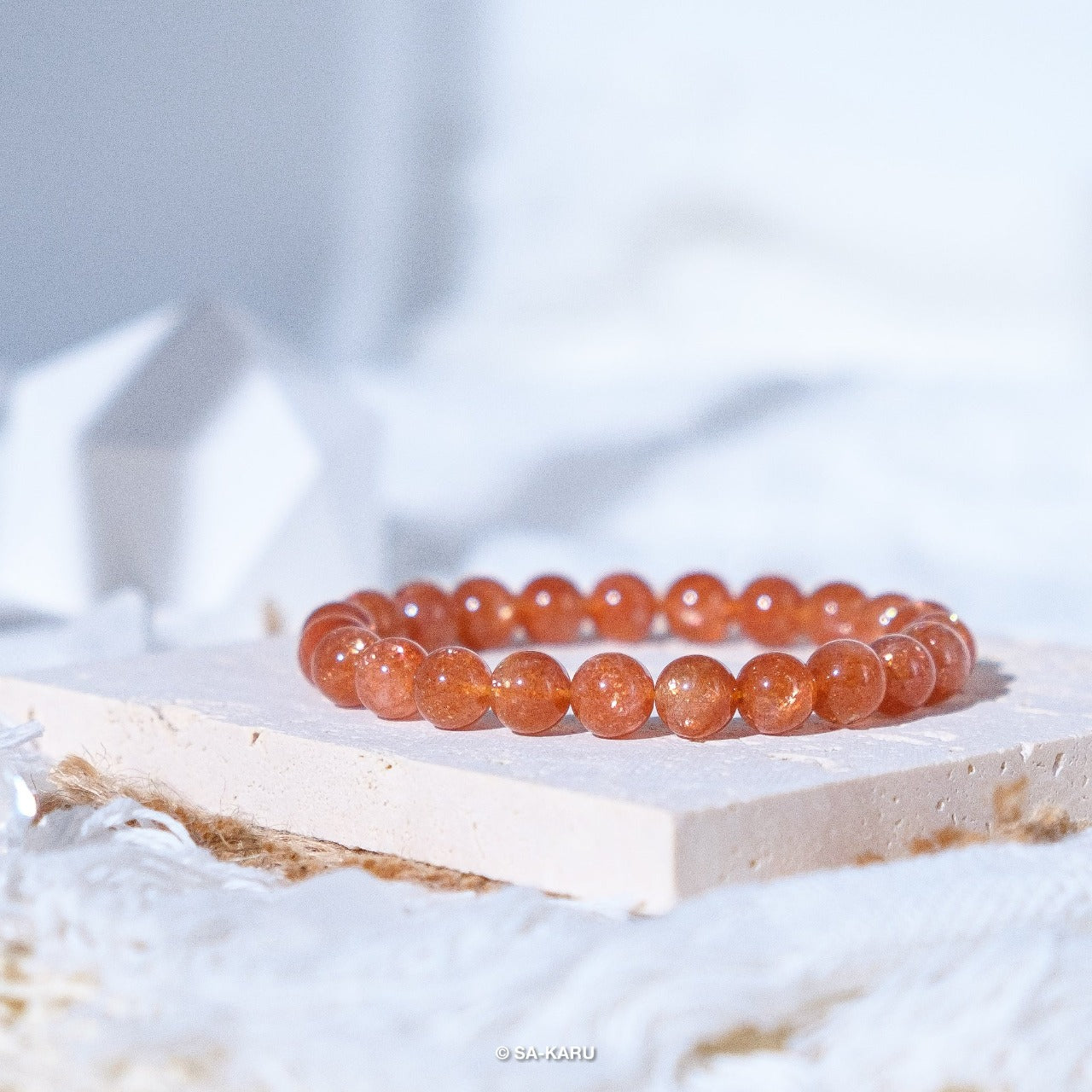 Gold Strawberry Sunstone Bracelet