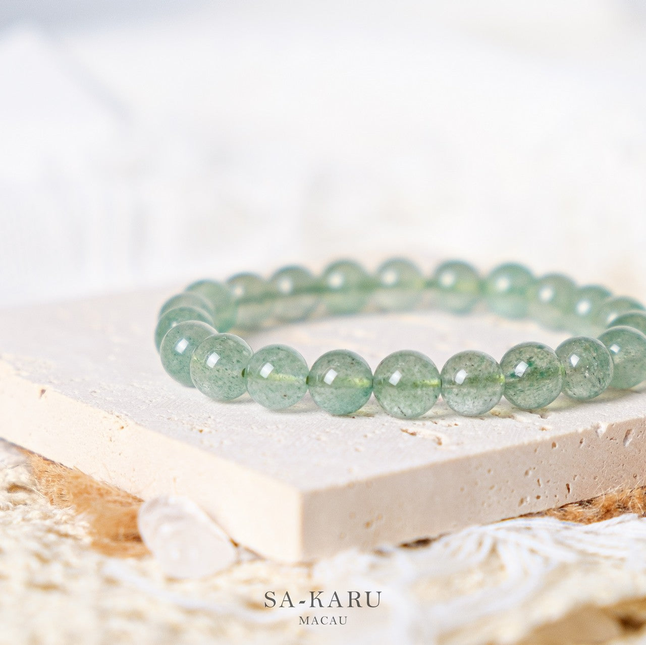 Green Strawberry Quartz Bracelet