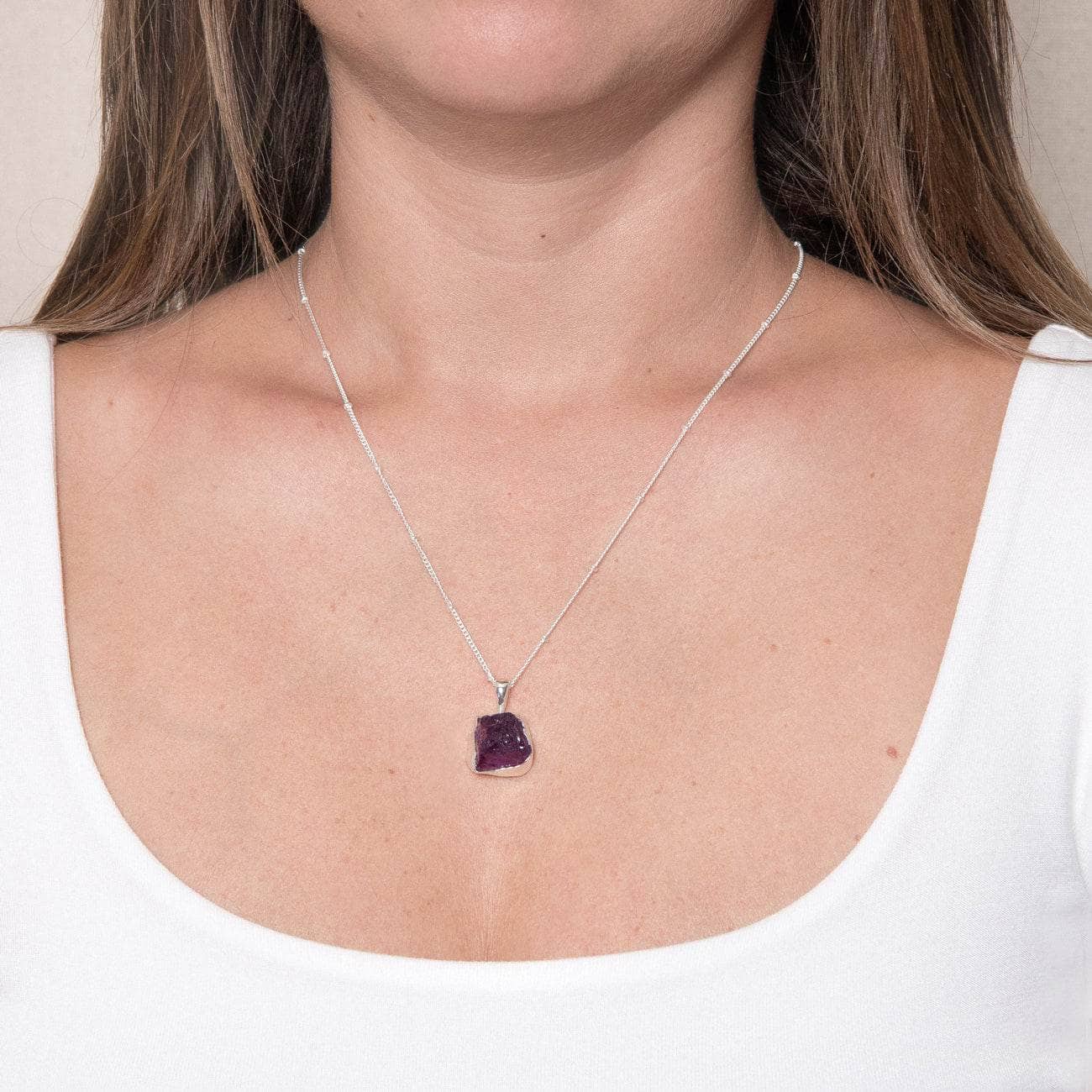 Amethyst Raw Crystal Necklace