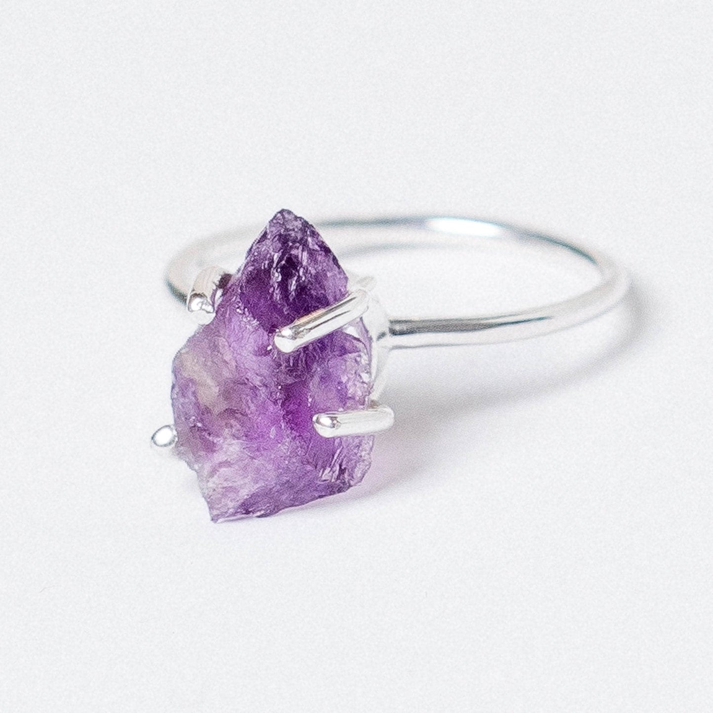 Amethyst Raw Freeform Gold or Silver Ring