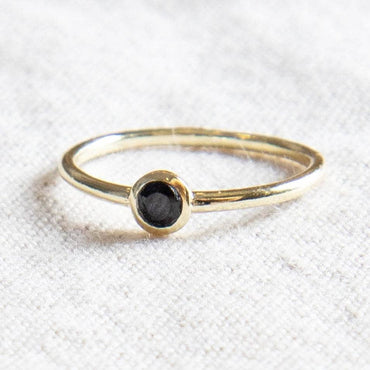Black Tourmaline Silver, Gold or Rose Gold Ring