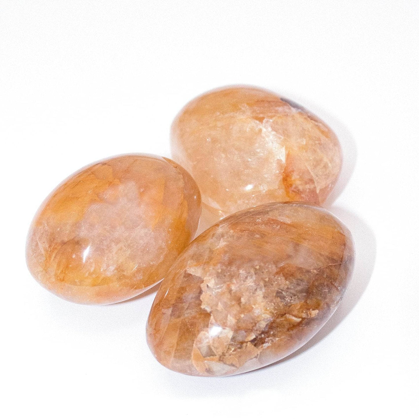 Yellow Hematoid Quartz Palm Stones - AAA Premium Quality