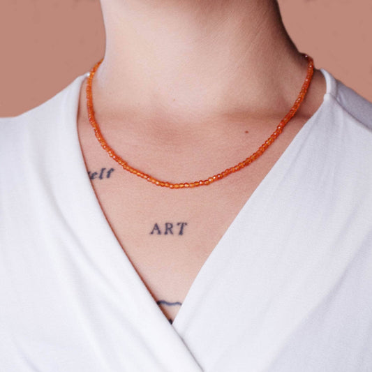 Carnelian Single or Double Strand Bead Necklace