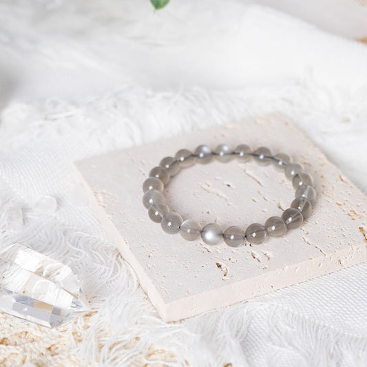 Transparent black moonstone bracelet