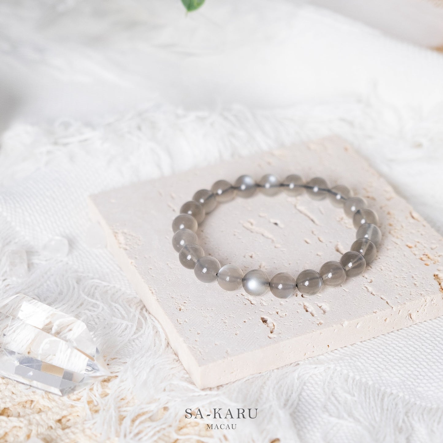 Transparent black moonstone bracelet