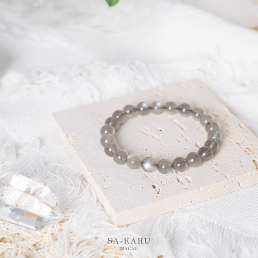 Transparent black moonstone bracelet