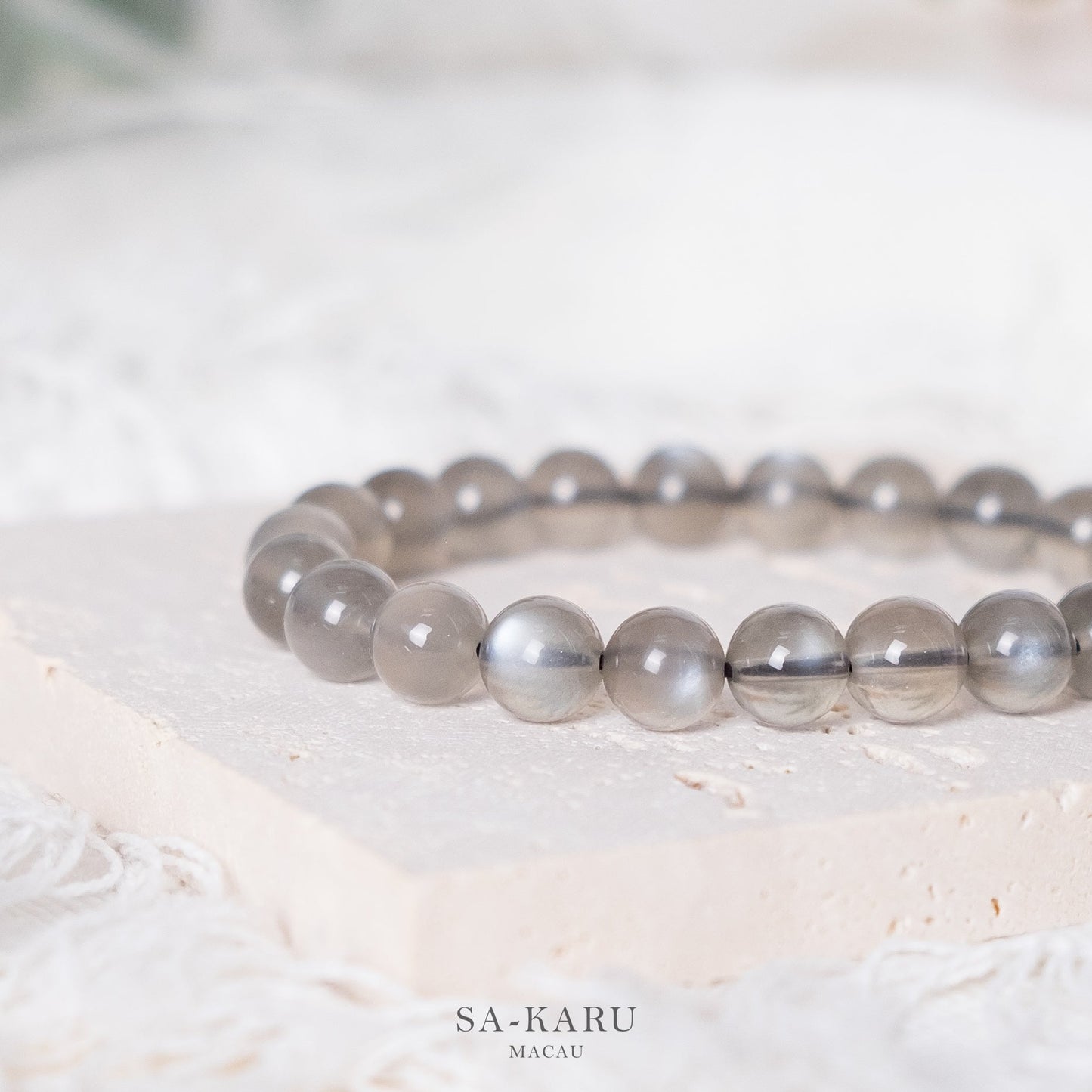 Transparent black moonstone bracelet