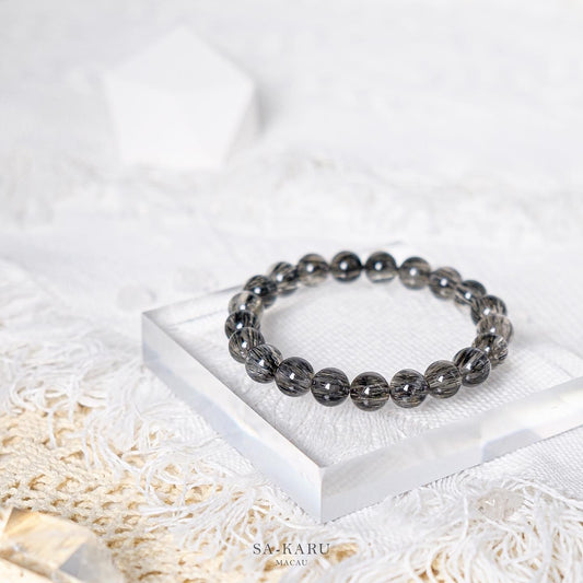 Smooth hair black hair crystal bracelet