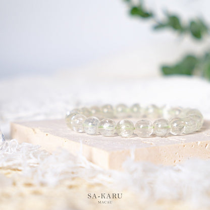 Rock sugar brushed cat eye green lithium sparkle bracelet