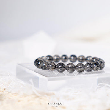 Smooth hair black hair crystal bracelet