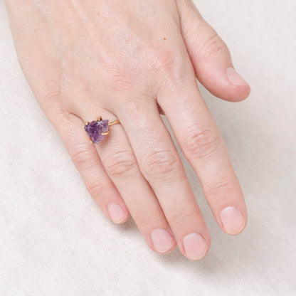 Amethyst Raw Freeform Gold or Silver Ring