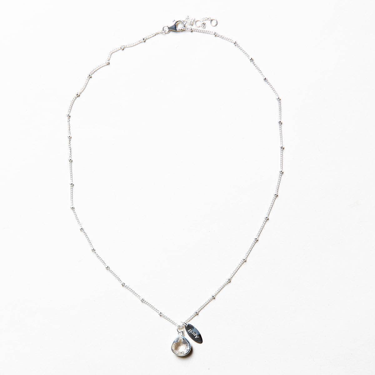April Herkimer Diamond Birthstone Necklace