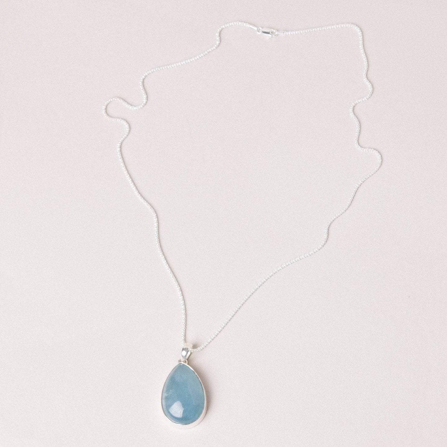 Aquamarine Teardrop Pendant Necklace