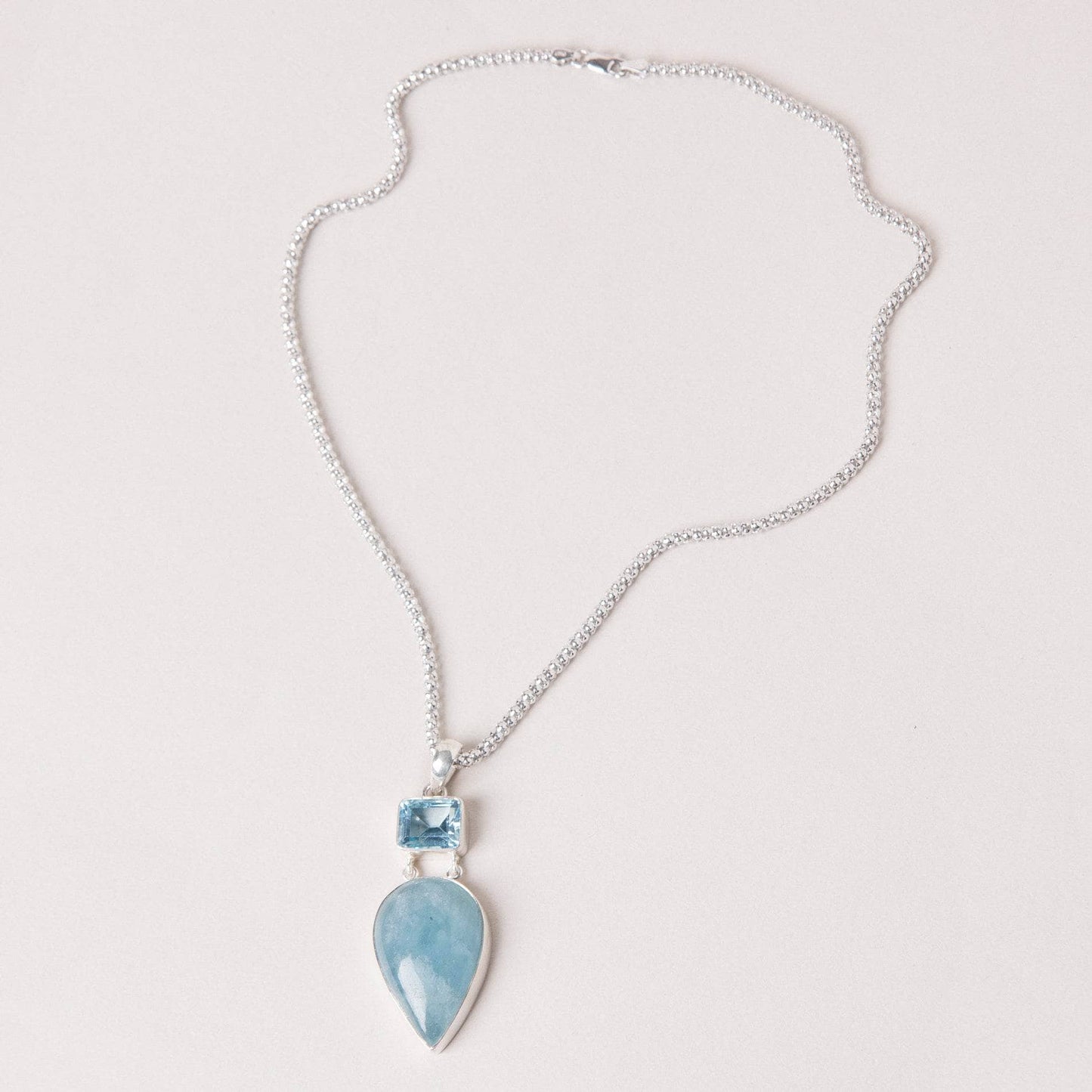 Aquamarine & Blue Topaz Pendant Necklace
