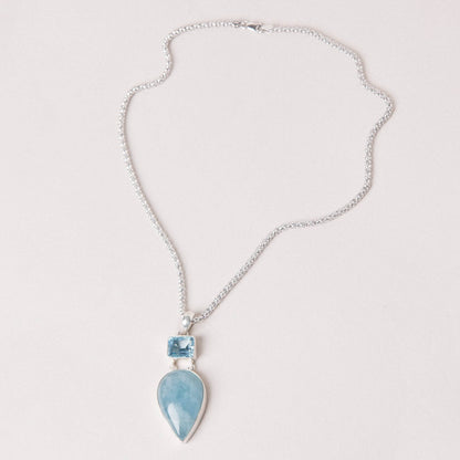 Aquamarine & Blue Topaz Pendant Necklace