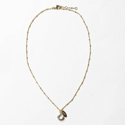 April Herkimer Diamond Birthstone Necklace