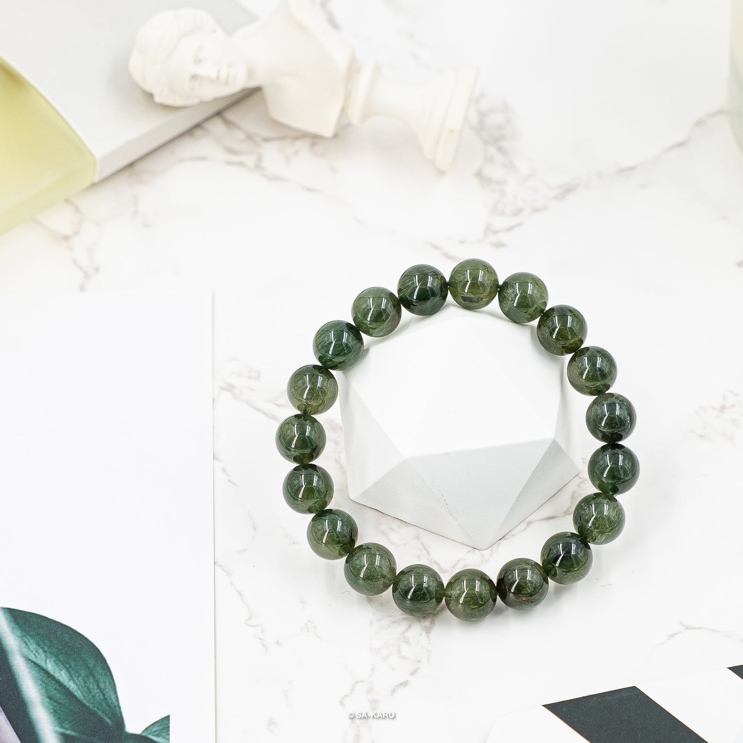 Smooth hair green hair crystal bracelet
