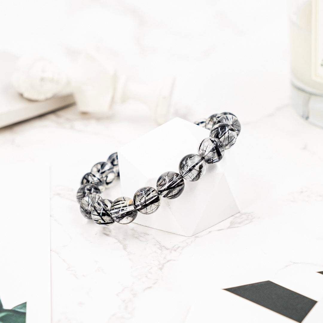 Coarse Hair Crystal Clear Black Hair Crystal Bracelet