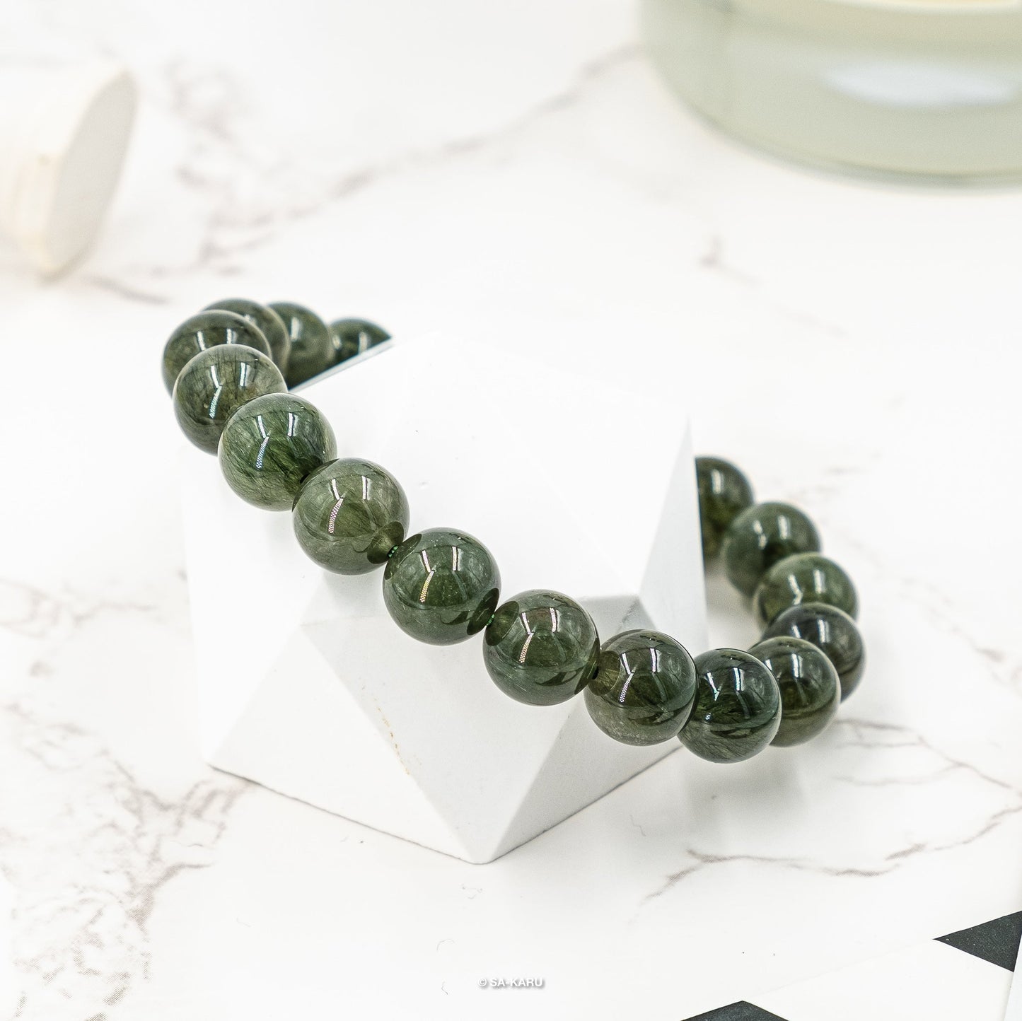 Smooth hair green hair crystal bracelet
