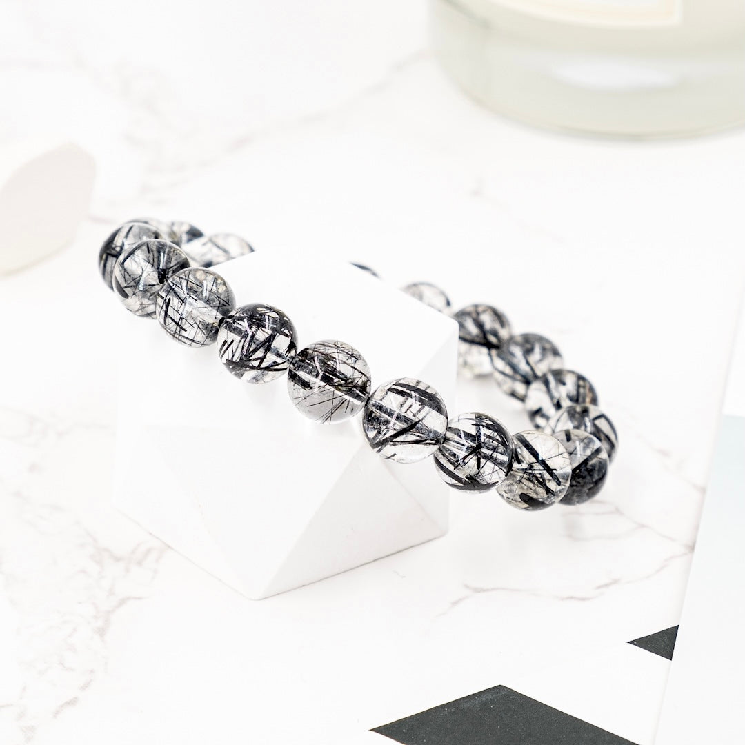 Coarse Hair Crystal Clear Black Hair Crystal Bracelet