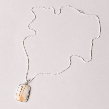 Brecciated Mookaite Jasper Square Pendant Necklace - 1 of a Kind