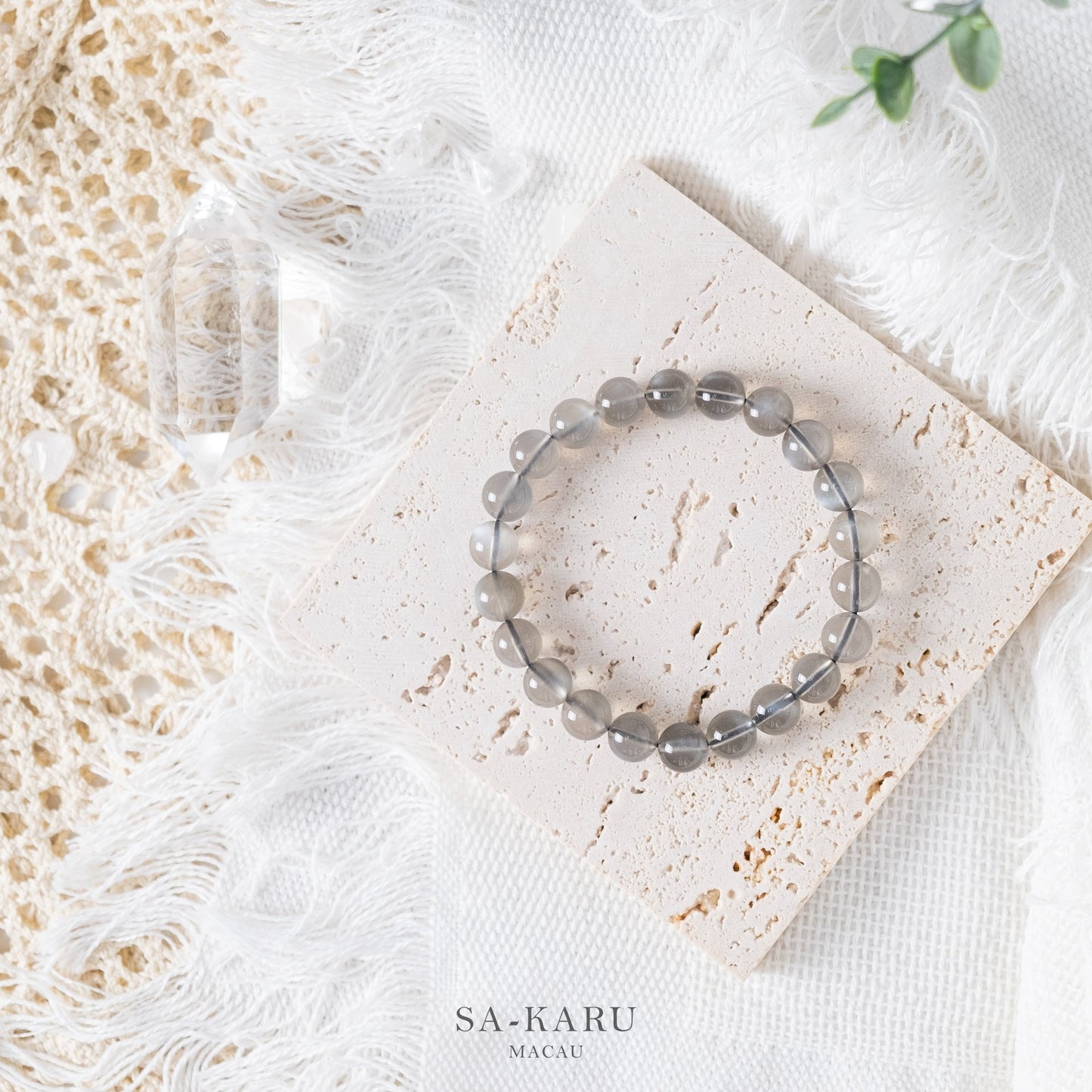 Transparent black moonstone bracelet