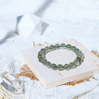 Ice translucent green hair crystal bracelet