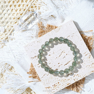 Ice translucent green hair crystal bracelet