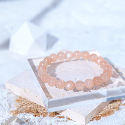 Pink Tangerine Moonstone Bracelet