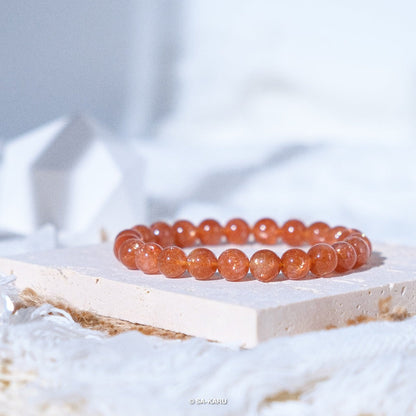 Gold Strawberry Sunstone Bracelet
