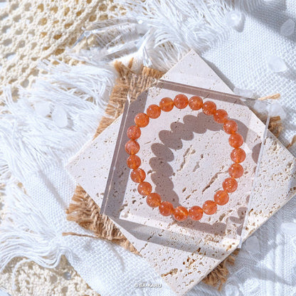 Gold Strawberry Sunstone Bracelet