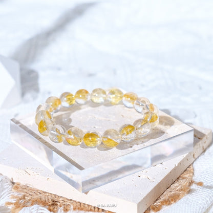 Gold flake brocade lithium crystal bracelet