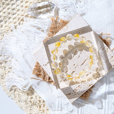 Gold flake brocade lithium crystal bracelet