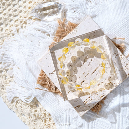 Gold flake brocade lithium crystal bracelet