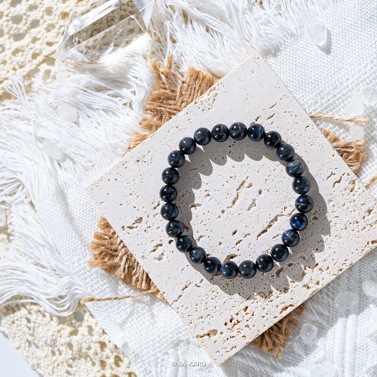 Black Body Blue Labradorite Bracelet
