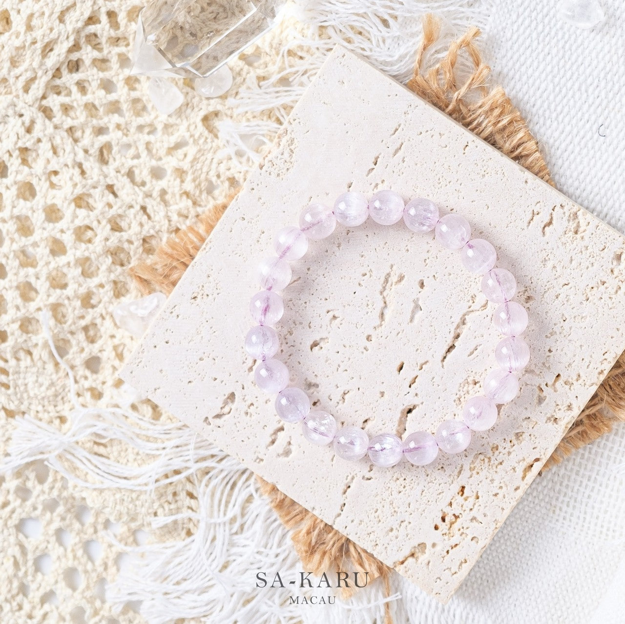 Rock sugar kunzite bracelet