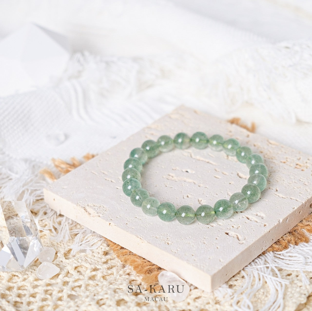 Green Strawberry Quartz Bracelet