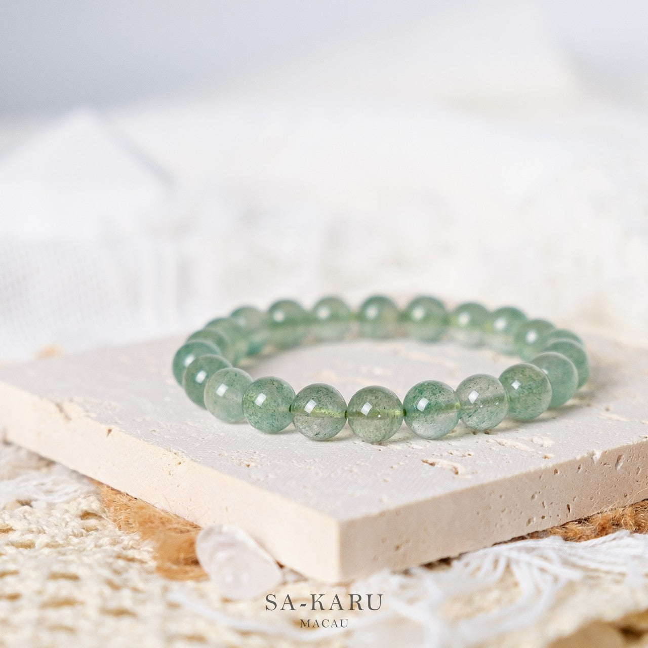 Green Strawberry Quartz Bracelet