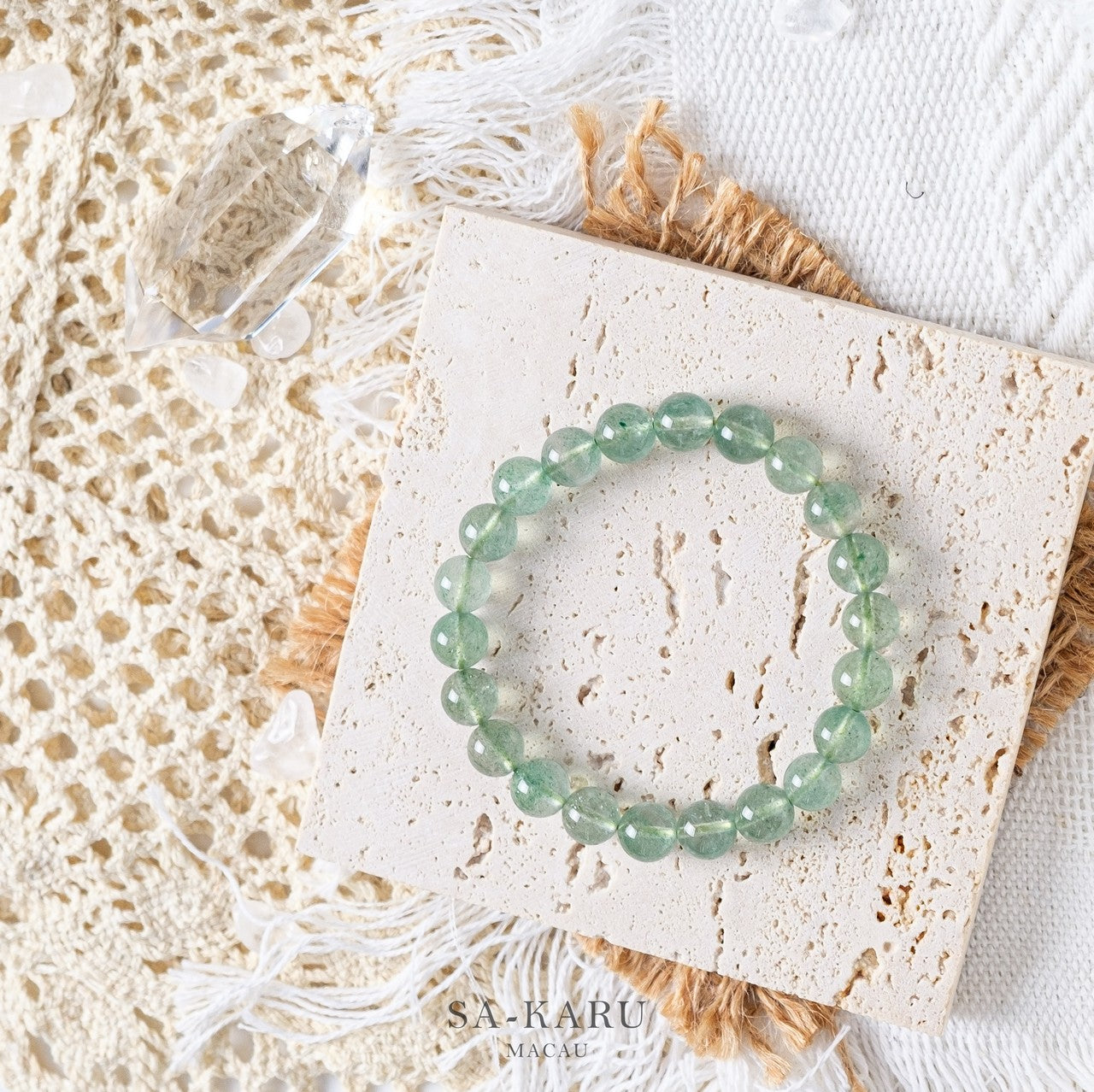 Green Strawberry Quartz Bracelet