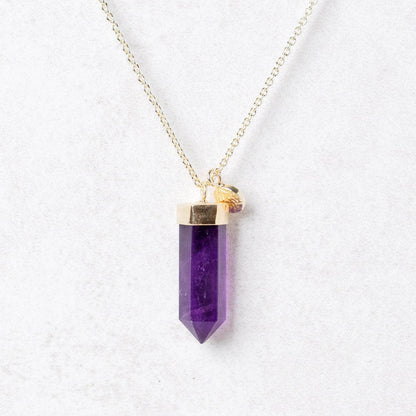Amethyst Crystal Point Necklace