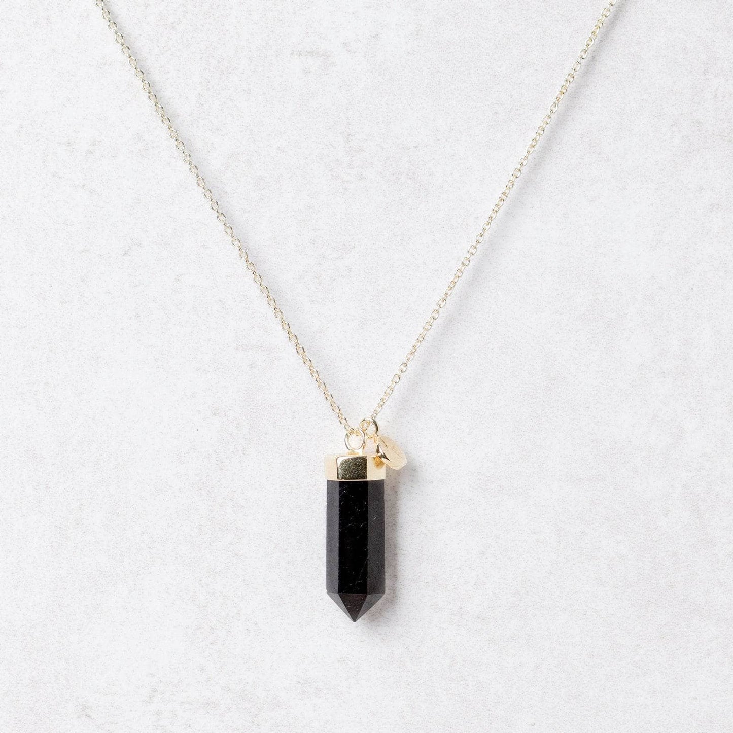 Black Tourmaline Crystal Point Necklace