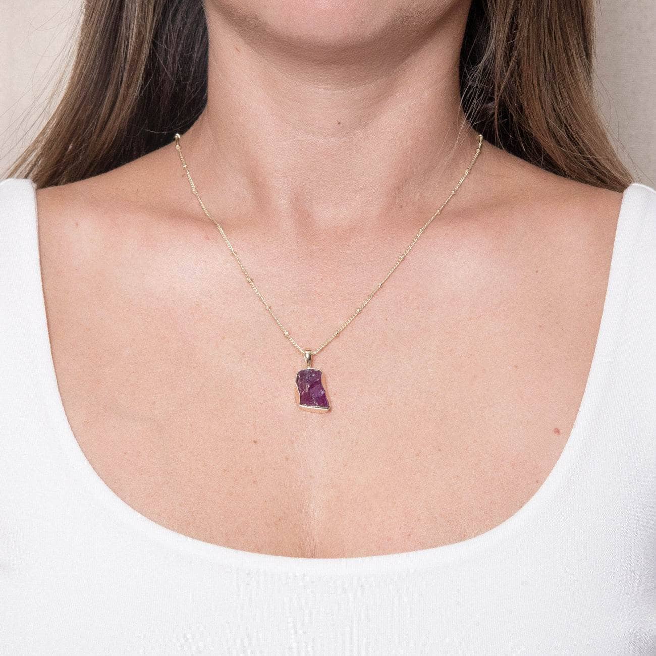 Amethyst Raw Crystal Necklace
