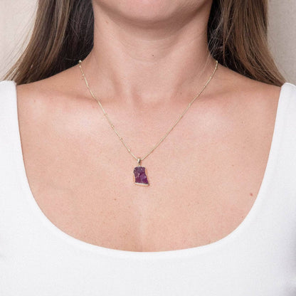 Amethyst Raw Crystal Necklace