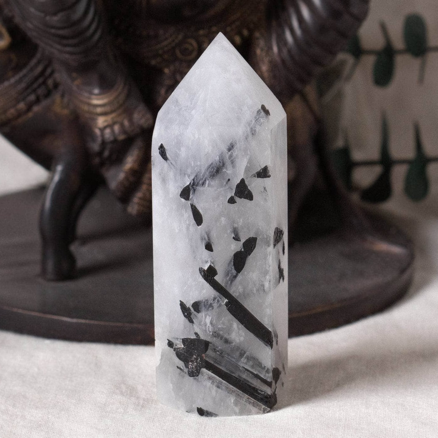 Black Rutilated Quartz Tower - AAA Premium Quality