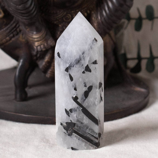 Black Rutilated Quartz Tower - AAA Premium Quality
