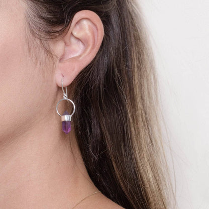 Amethyst Crystal Point Earrings